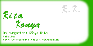 rita konya business card